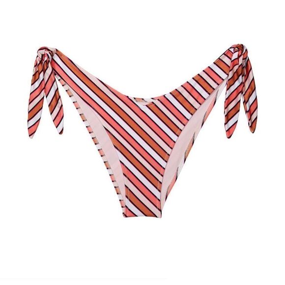 Victoria’s Secret Swim Tie-front Bralette Bikini Top & Bottom Set Warm stripes - Picture 7 of 9